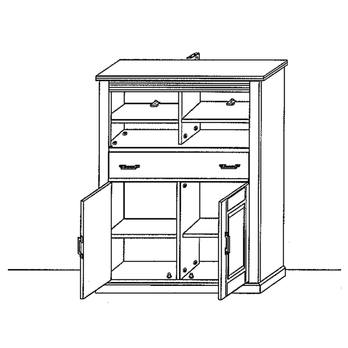 Vitrína LIMA 07 pinie/bílá 2