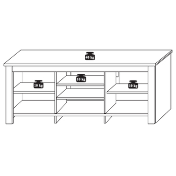 TV komoda LIMA 30 pinie/bílá 10