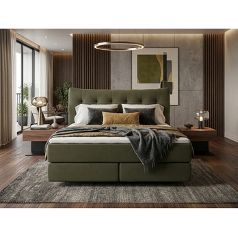 Postel boxspring LIMONE olivová, 180x200 cm 2