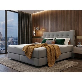 Postel boxspring LIMONE světle šedá, 180x200 cm 1