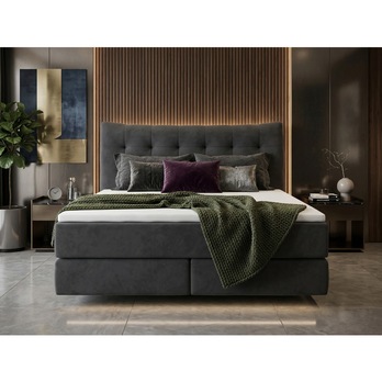Postel boxspring LIMONE šedá, 160x200 cm 2