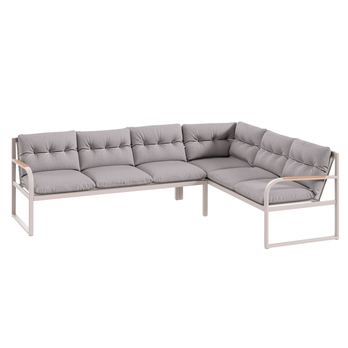 Zahradní sestava LINDOS ořech/teak/šedá/bílá 4