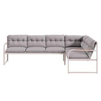 Zahradní sestava LINDOS ořech/teak/šedá/bílá 5
