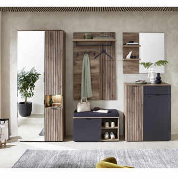 Předsíňový panel LINEA dub umbra/šedá 3