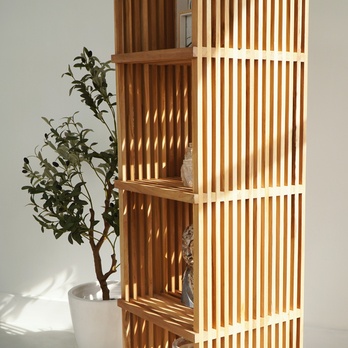 Regál LINEA akácie, výška 153 cm 1