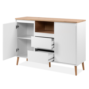 Komoda LINZ dub artisan/bílá 1