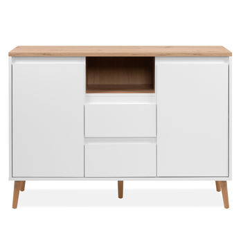 Komoda LINZ dub artisan/bílá 2