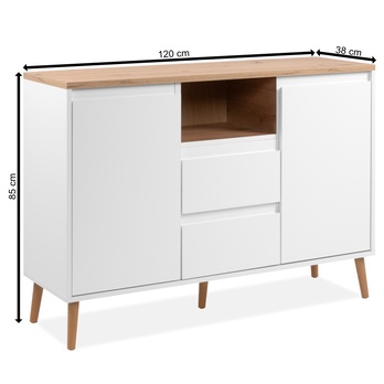 Komoda LINZ dub artisan/bílá 4