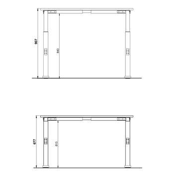 Pracovní stůl LISSABON 2 černá/dub navarra, šířka 120 cm 5