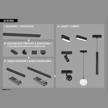 Bodové svítidlo pro kolejnicový systém LITRACK LINE 70115 černá, LED, 10W, neutrální bílá 7