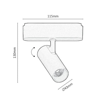Bodové svítidlo pro kolejnicový systém LITRACK LINE 70115 černá, LED, 10W, neutrální bílá 8