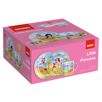 Dětská jídelní souprava LITTLE PRINCESS keramika, 3 ks 1