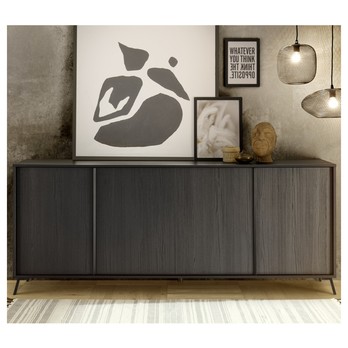 Komoda  LIVING 6 černá popelavá 1