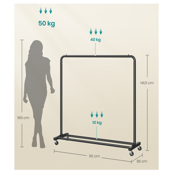 Stojan na šaty LOCKA černá 4