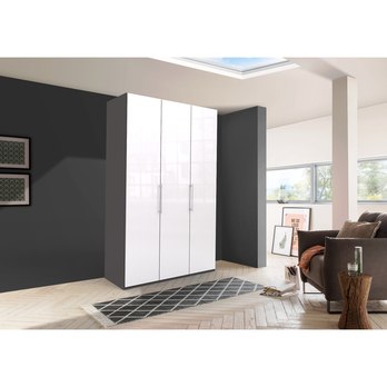 Šatní skříň LOFT 567 bílá/antracitová, 2dvéřová 1