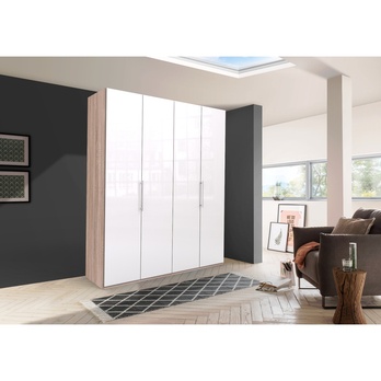 Šatní skříň LOFT 587 bílá/dub sägerau, 2dvéřová 1