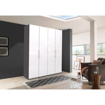 Šatní skříň LOFT 587 bílá/antracitová, 2dvéřová 1
