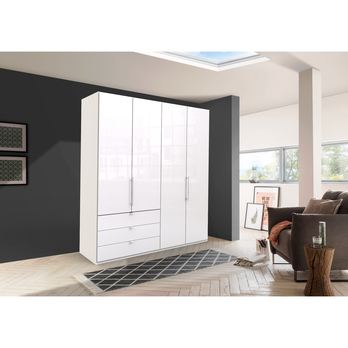 Šatní skříň LOFT 597 bílá lesklá, pravé, 2dvéřová 1
