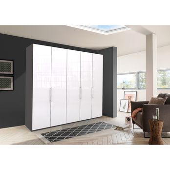 Šatní skříň LOFT 627 bílá/antracitová, 3dvéřová 1