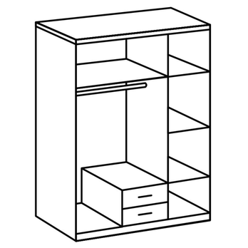 Šatní skříň se zrcadlem LONA grafitová, šířka 135cm 4