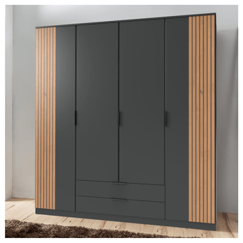 Šatní skříň  LONA grafitová, šířka 180 cm 1