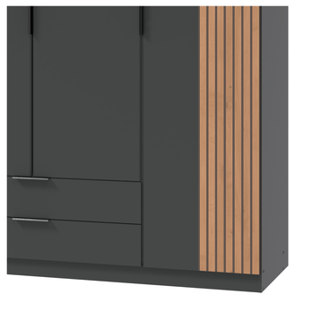 Šatní skříň  LONA grafitová, šířka 180 cm 2