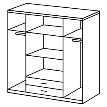 Šatní skříň  LONA grafitová, šířka 180 cm 3