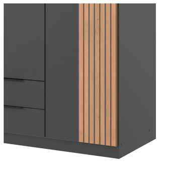 Šatní skříň LONA grafitová, šířka 135 cm 2