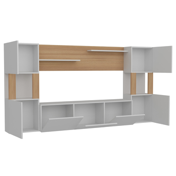 Obývací stěna LORE bílá/teak 4