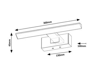 Koupelnové nástěnné LED svítidlo LORIC chrom, šířka 30 cm 7