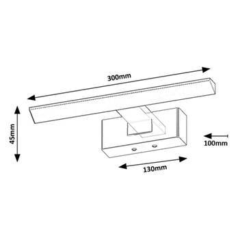 Koupelnové nástěnné LED svítidlo LORIC černá, šířka 30 cm 7