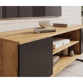 TV stolek LORRI dub craft/černá, šířka 135 cm 3