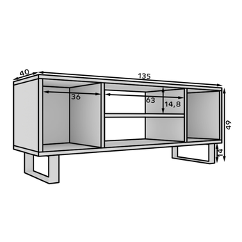 TV stolek LORRI dub craft/černá, šířka 135 cm 4
