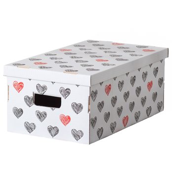 Sada 3 papírových krabic LOVE bílá/červená/černá/3ks 1