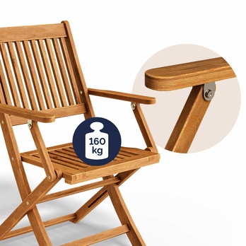 Zahradní židle LOVELY hnědá, set 2 ks 2