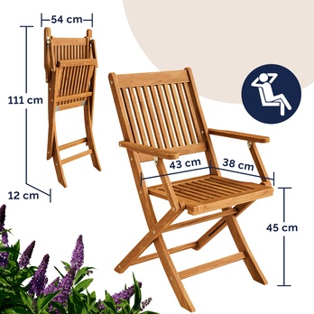 Zahradní židle LOVELY hnědá, set 2 ks 3