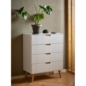 Komoda LOWELL 80 II bílá/dub 1