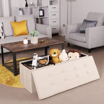 Taburet s úložným prostorem LSF77 béžová 2