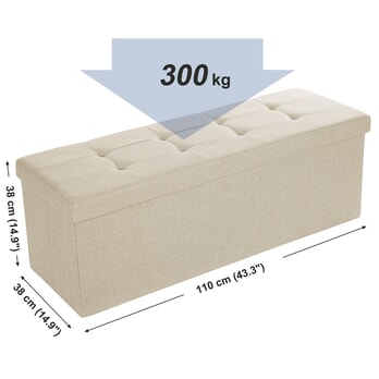 Taburet s úložným prostorem LSF77 béžová 4