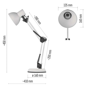 Stolní lampa LUCAS bílá 3