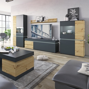 TV komoda LUCI dub artisan/šedá, šířka 181 cm 1