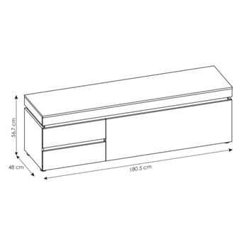 TV komoda LUCI dub artisan/šedá, šířka 181 cm 3