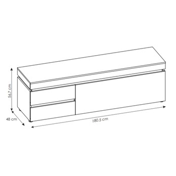 TV komoda LUCI dub artisan/alpská bílá, šířka 181 cm 3