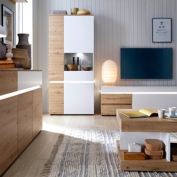 TV komoda LUCI dub artisan/alpská bílá, šířka 150 cm 3