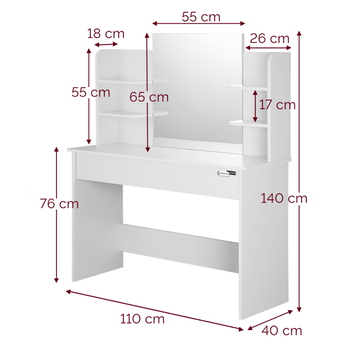Toaletní stolek se stoličkou LUCIA 1 bílá 2