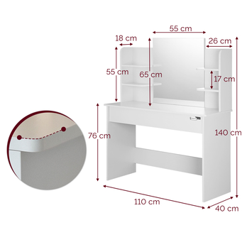 Toaletní stolek  LUCIA 2 bílá 1