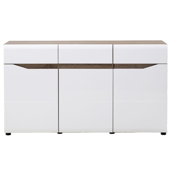 Komoda LUCY LI 3  dub sonoma truffel/bílá vysoký lesk 2