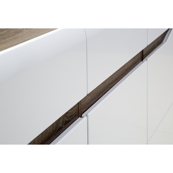 Komoda LUCY LI 3  dub sonoma truffel/bílá vysoký lesk 3