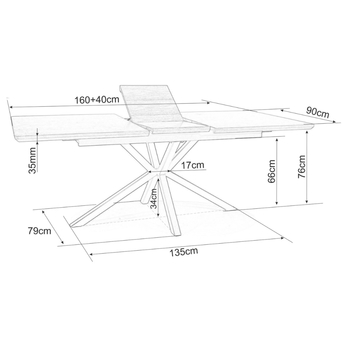 Jídelní stůl LUGONU ořech/černá 4