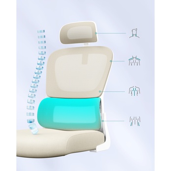 Kancelářská židle LUMBAR krémová 4
